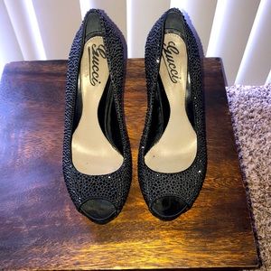 Gucci Sofia Black Crystal Encrusted